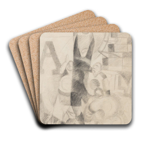 tude pour l'quipe de Cardiff by Robert Delaunay Art Drink Coaster set