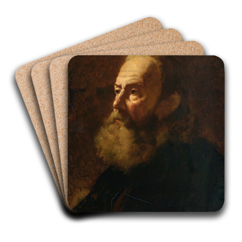 Portrait Of A Bearded Man, Bust Length by William Etty Art Drink Coaster set