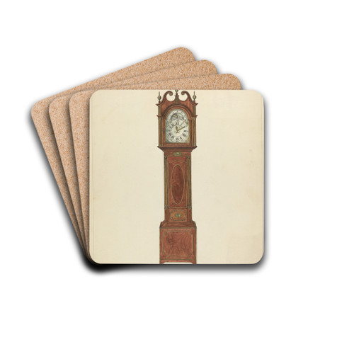Grandfather Clock by Nicholas Gorid Drink Coasters - set of 4