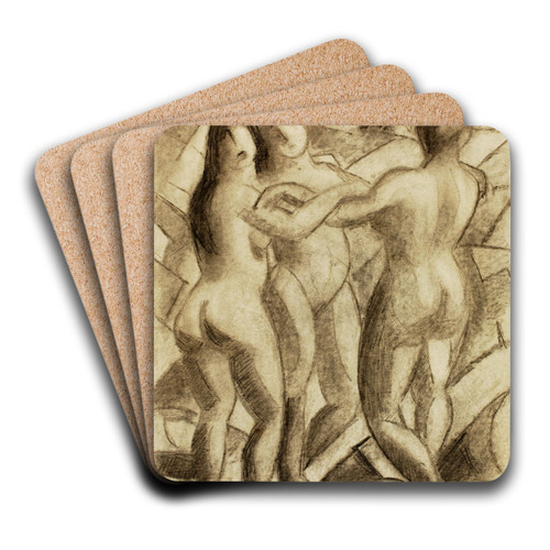 Group of Three Female Nudes by Carl Newman Art Drink Coaster set Group of Three Female Nudes by Carl Newman Art Drink Coaster set