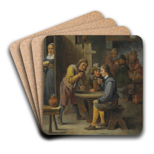 Figures in a tavern interior by David Teniers The Younger Art Drink Coaster set