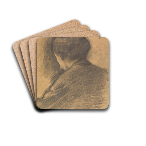 Selvportrt, set bagfra by Vilhelm Hammershi Drink Coasters - set of 4