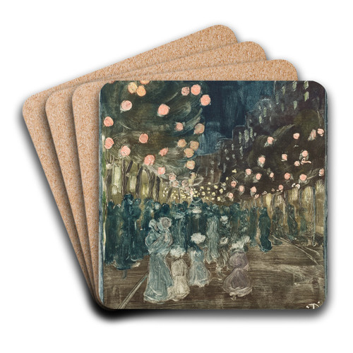 Bastille Day by Maurice Prendergast Art Drink Coaster set