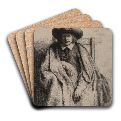 Clement de Jonghe, printseller by Rembrandt van Rijn Art Drink Coaster set