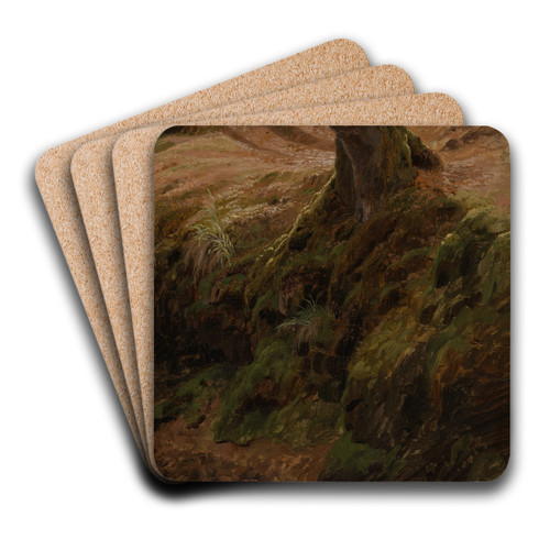 Waldbschung mit Baumstamm by Johann Wilhelm Schirmer Art Drink Coaster set Waldbschung mit Baumstamm by Johann Wilhelm Schirmer Art Drink Coaster set