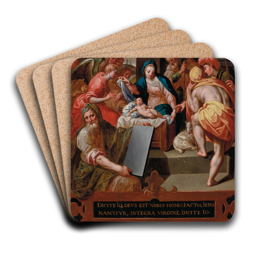 The Adoration of the Shepherds by Jacob De Backer Art Drink Coaster set