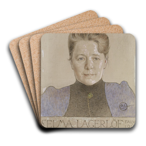 The Author Selma Lagerlf by Carl Larsson Art Drink Coaster set