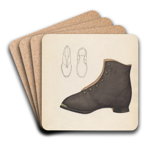 Child's Shoe by Mae Szilvasy Art Drink Coaster set