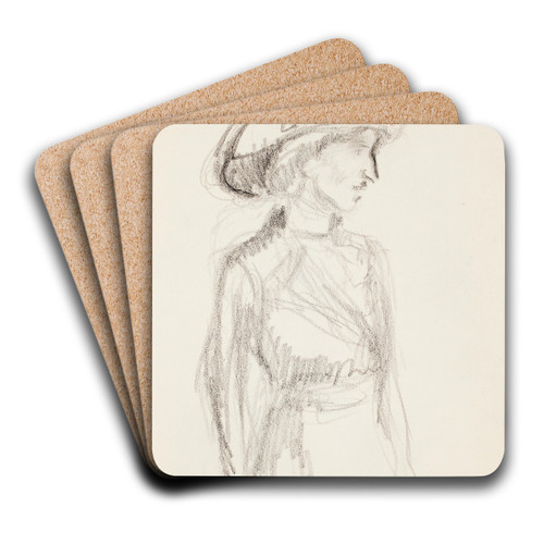 Rouva Anni Lagerborg, luonnos by Magnus Enckell Art Drink Coaster set