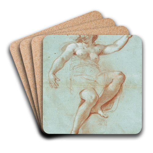 Study for the Figure of Aurora by Giacinto Calandrucci Art Drink Coaster set