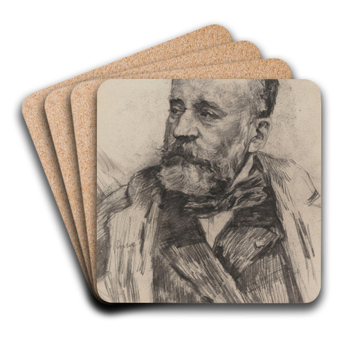 Portrait of a Man by James Ensor Art Drink Coaster set