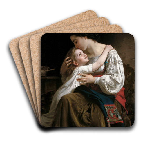 Le lever by William Bouguereau Art Drink Coaster set