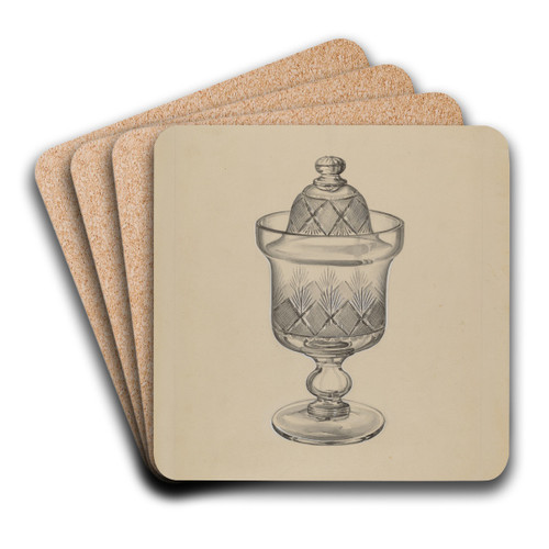 Sugar Bowl with Cover by John Dana Art Drink Coaster set