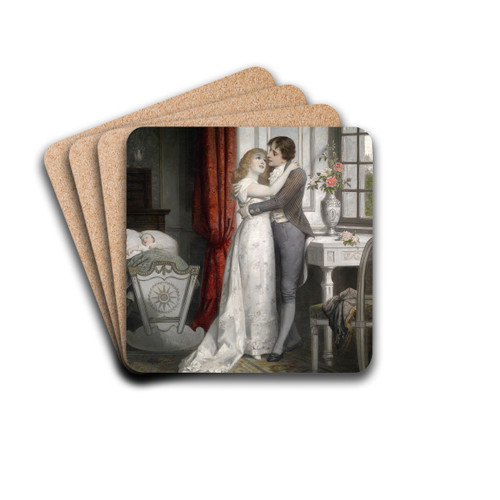 Die glckliche Familie by Carl Schweninger, Jr Drink Coasters - set of 4