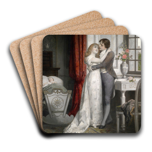 Die glckliche Familie by Carl Schweninger, Jr Art Drink Coaster set