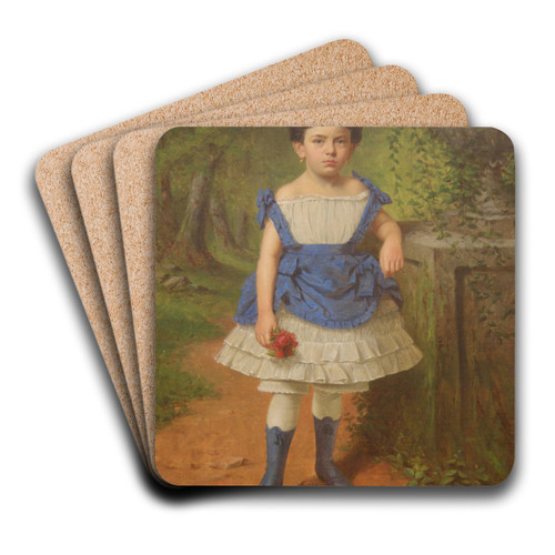 Elizabeth Moerlein Portrait by Henry Mosler Art Drink Coaster set