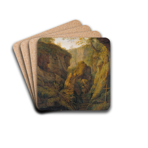 Saint Francis Grotto on Monte Verna by Jakob Philipp Hackert Drink Coasters - set of 4