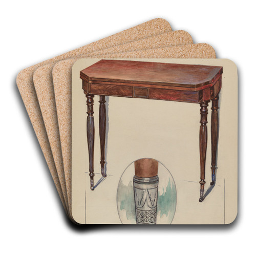 Table (Console or Card Table) by Rolland Livingstone Art Drink Coaster set Table (Console or Card Table) by Rolland Livingstone Art Drink Coaster set