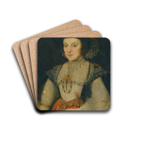 Portrait Of A Lady, Said To Be Lady Holderness by Marcus Gheeraerts the Younger Drink Coasters - set of 4