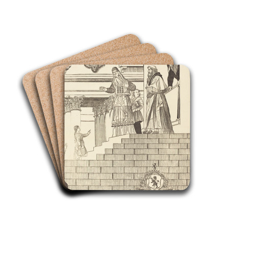 Presentation of the Virgin in the Temple (right plate) by John Baptist Jackson Drink Coasters - set of 4 Presentation of the Virgin in the Temple (right plate) by John Baptist Jackson Drink Coasters - set of 4