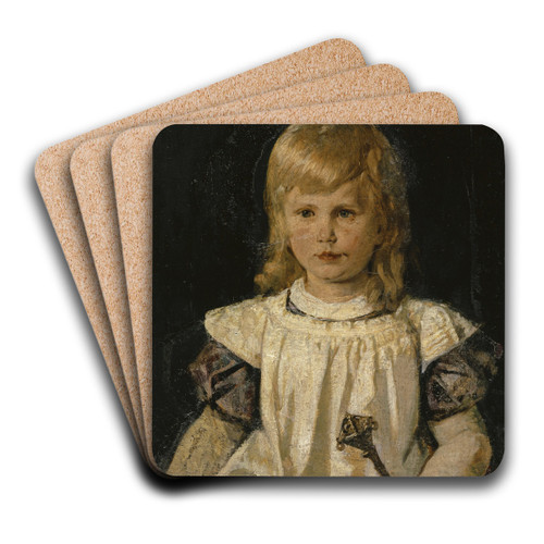 Portrait of Hans Lendorff as a Child by Ernst Stckelberg Art Drink Coaster set