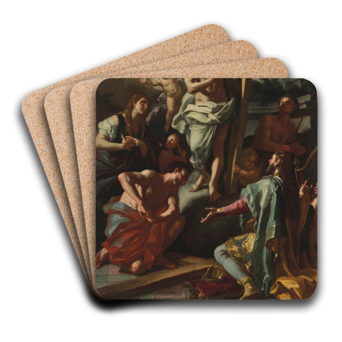 Christ descending into Limbo by Francesco Solimena Art Drink Coaster set