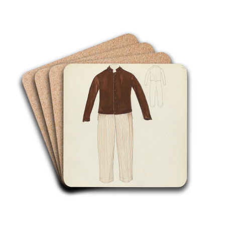 Pants and Coat by Margaret Concha Drink Coasters - set of 4