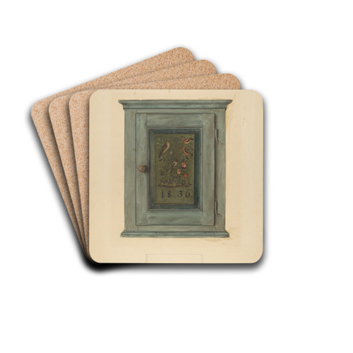 Zoar Blue Bonnet Cabinet by Angelo Bulone Drink Coasters - set of 4 Zoar Blue Bonnet Cabinet by Angelo Bulone Drink Coasters - set of 4