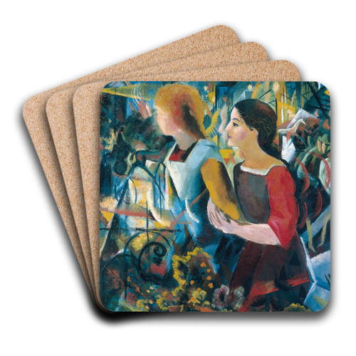 Two Girls by August Macke Art Drink Coaster set