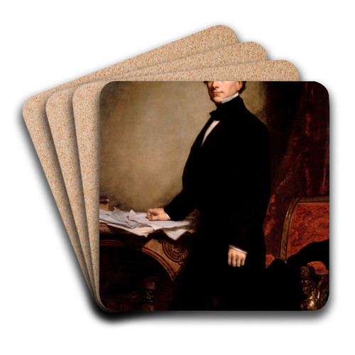 Franklin Pierce by George Peter Alexander Healy Art Drink Coaster set