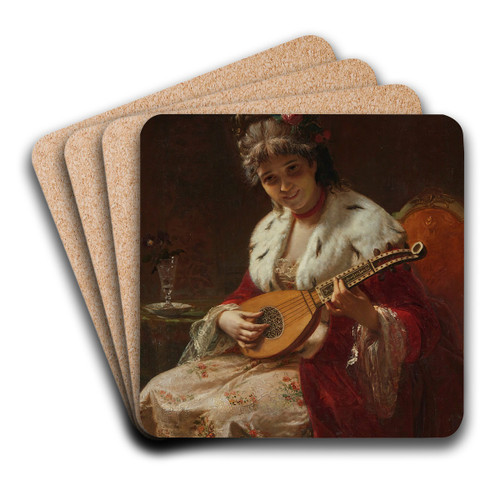 The Cittern by Angelo Ribossi Art Drink Coaster set