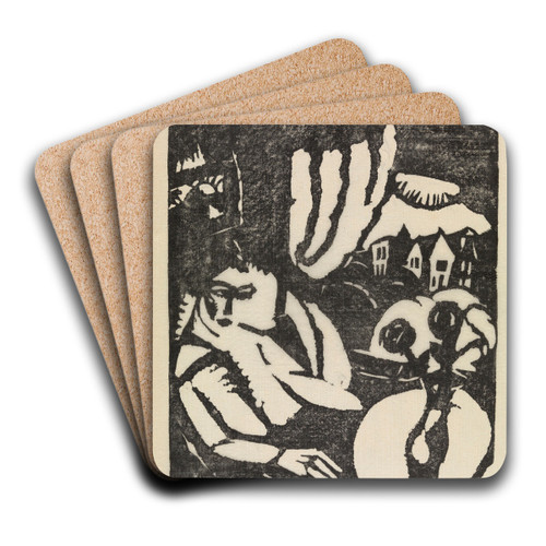 Seated Woman at the Window by Gustave De Smet Art Drink Coaster set