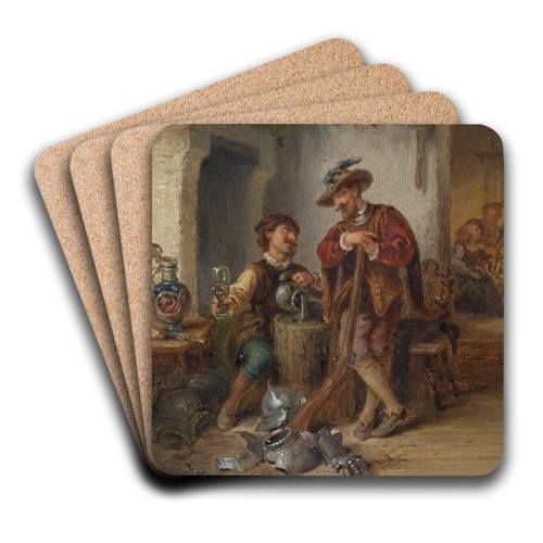 Zechende Soldaten by Eduard Ender Art Drink Coaster set