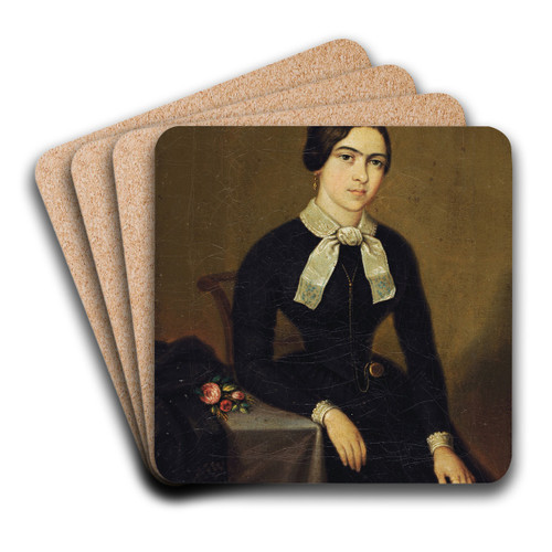 Portrait of Elisabeth Bierz-Pfister by Johann Bucher Art Drink Coaster set