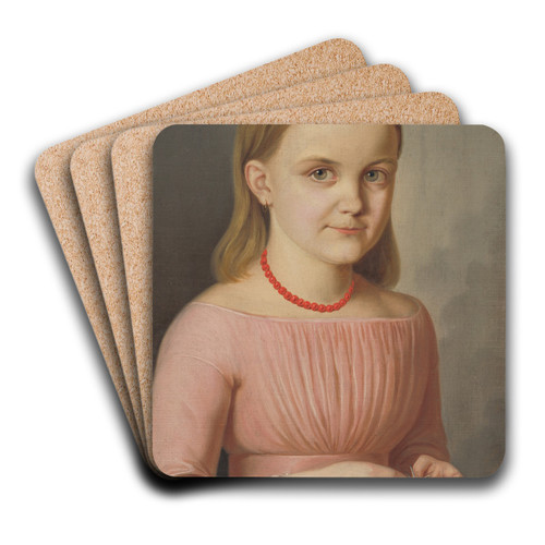 Portrait of udmila Droppov by Peter Michal Boh Art Drink Coaster set Portrait of udmila Droppov by Peter Michal Boh Art Drink Coaster set
