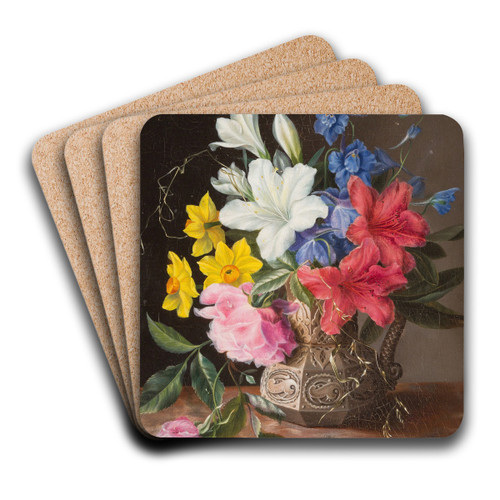 Flower still life by Georgius Jacobus Johannes van Os Art Drink Coaster set