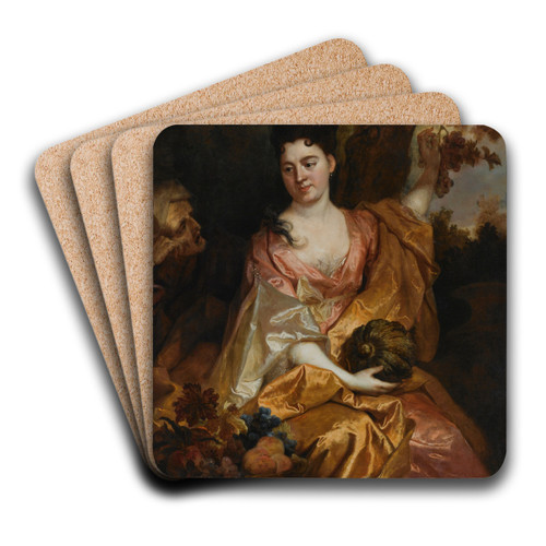 Portrait Of A Lady asPomona, beside her Vertumnus by Nicolas de Largillire Art Drink Coaster set