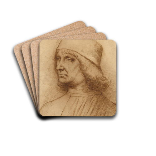 Portrait of a Man by North Italian School Drink Coasters - set of 4
