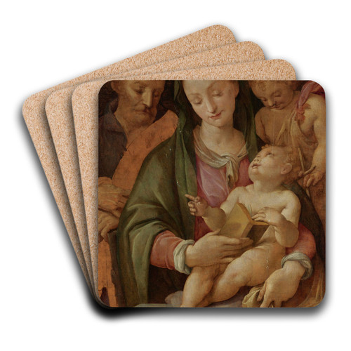 Holy Family With The Infant John Thebaptist by Tommaso d'Antonio Manzuoli Art Drink Coaster set
