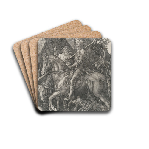 Knight, Death and the Devil by Albrecht Drer Drink Coasters - set of 4 Knight, Death and the Devil by Albrecht Drer Drink Coasters - set of 4