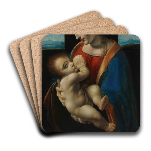 Madonna Litta, copy after Leonardo da Vinci by Magnus Enckell Art Drink Coaster set