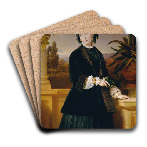 Auguste Engerth, die Gattin des Knstlers by Eduard Ritter von Engerth Art Drink Coaster set