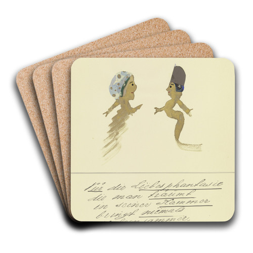 Nur die Liebesphantasie ' by John Elsas Art Drink Coaster set