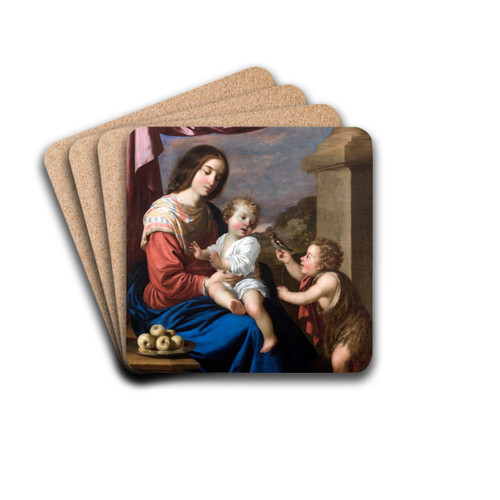 Virgin and Child with Saint John by Francisco de Zurbarn Drink Coasters - set of 4 Virgin and Child with Saint John by Francisco de Zurbarn Drink Coasters - set of 4