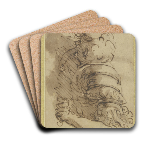 A fallen soldier by Salvator Rosa Art Drink Coaster set