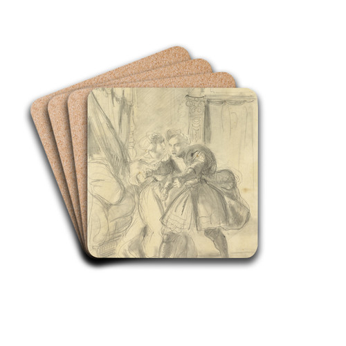 Study by Eugne Delacroix Drink Coasters - set of 4