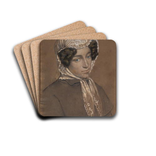 Self-portrait by Marie Ellenrieder Drink Coasters - set of 4 Self-portrait by Marie Ellenrieder Drink Coasters - set of 4