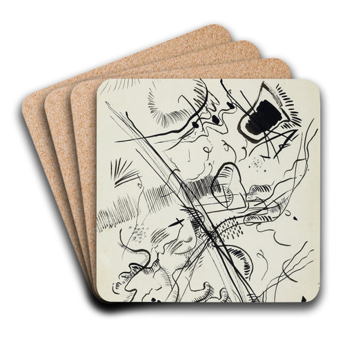 Untitled by Wassily Kandinsky Art Drink Coaster set