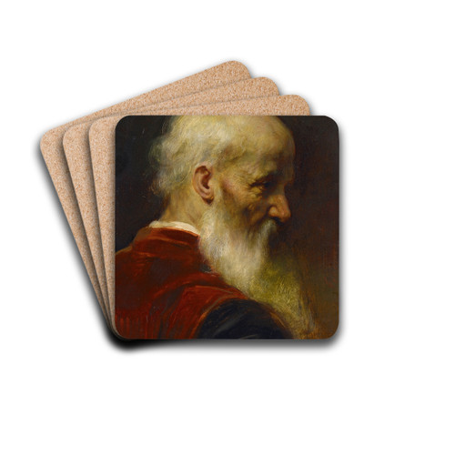 Head Of An Old Man by Jean-Lon Grme Drink Coasters - set of 4
