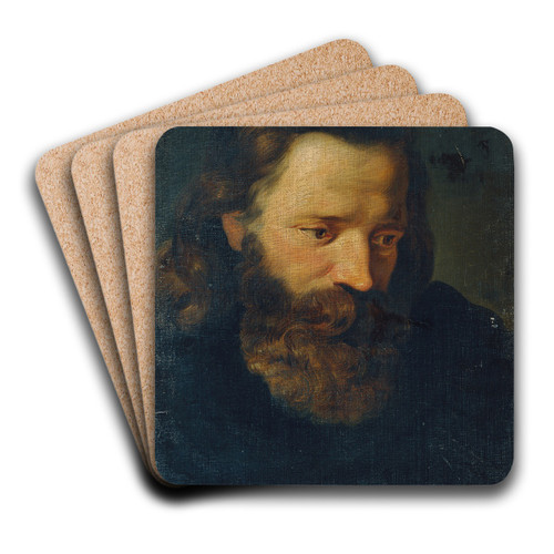 Studienkopf eines brtigen Mannes I by Joseph Hasslwander Art Drink Coaster set Studienkopf eines brtigen Mannes I by Joseph Hasslwander Art Drink Coaster set